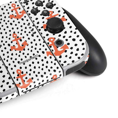 Bouffants and Broken Hearts Anchors and Dots Nintendo Switch OLED (2021) Skin